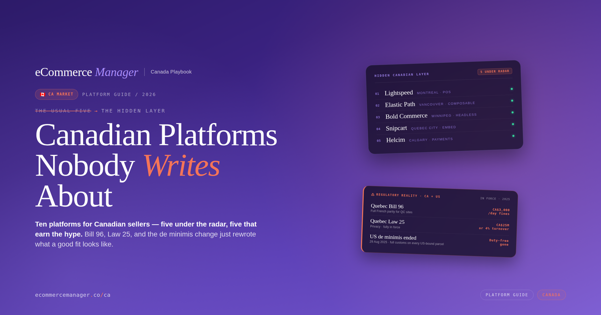 Five Canadian Ecommerce Platforms Nobody Writes About (And Five That Earn the Hype)